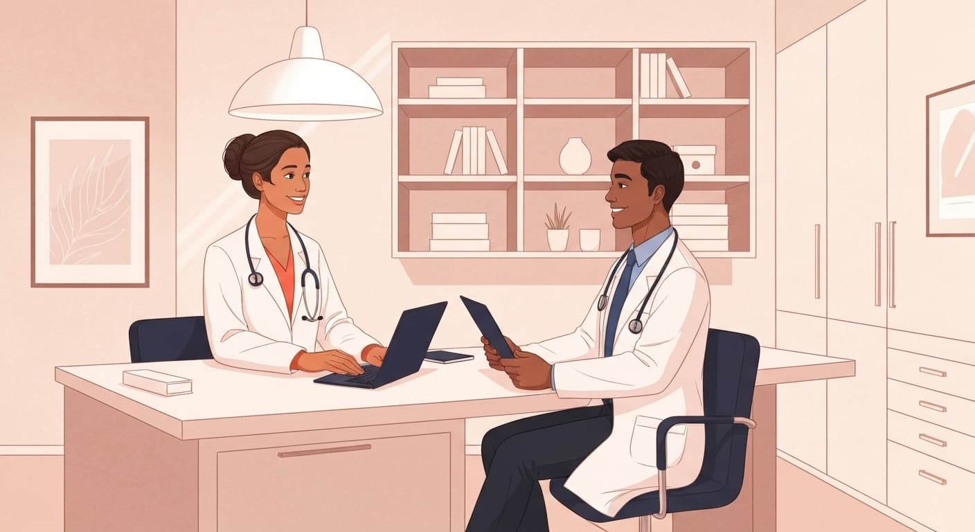 Professionnel expatrié consultant un médecin à l'étranger