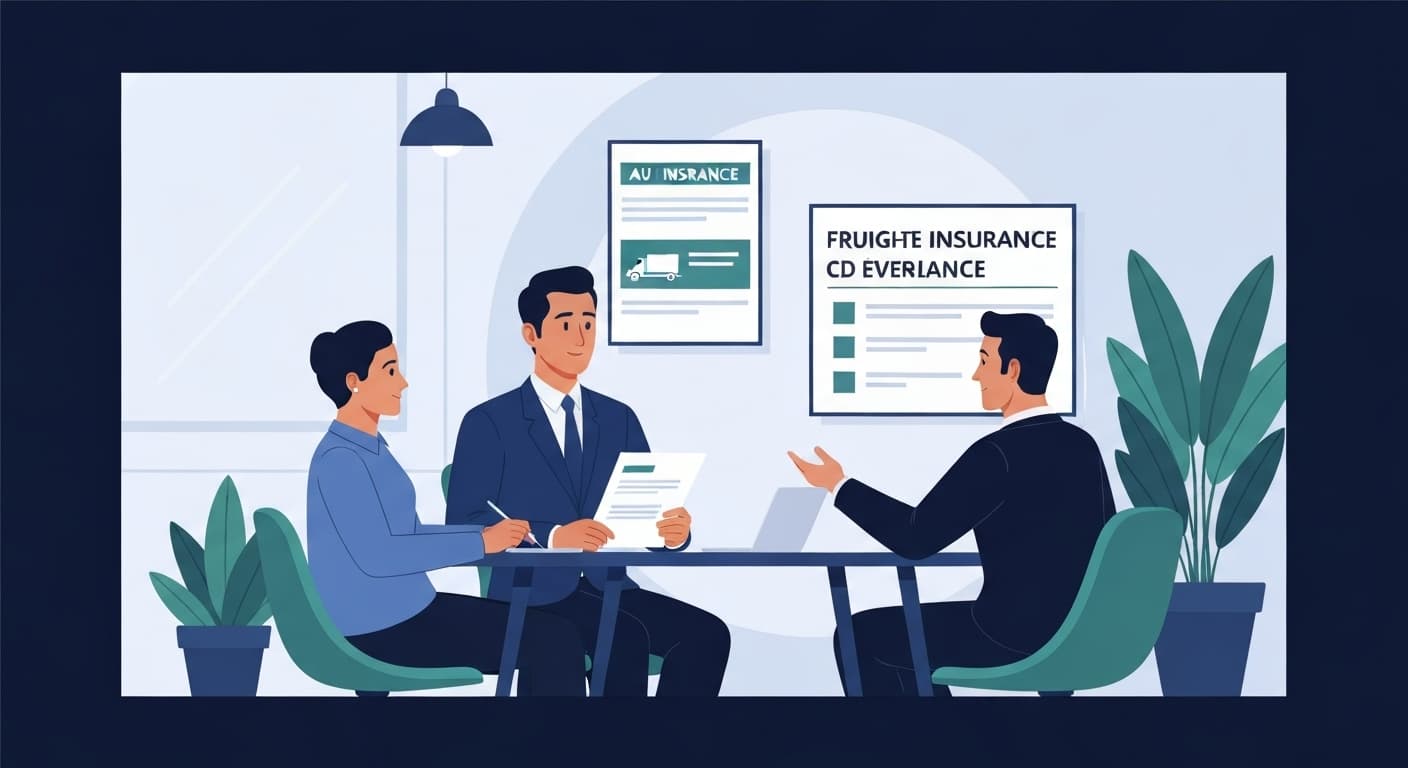 Professionnel du commerce international consultant les garanties d'assurance fret avec un conseiller France Épargne