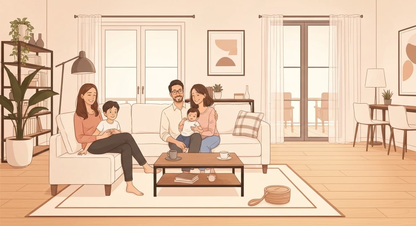 Famille française protégée et rassurée grâce à l'assurance prêt professionnel