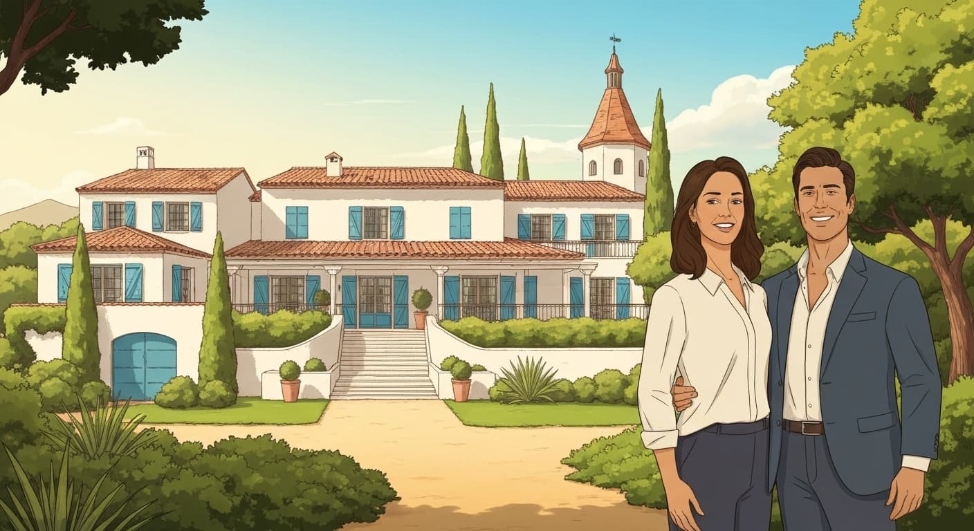 Couple français propriétaire d'une villa internationale bénéficiant d'une protection optimale