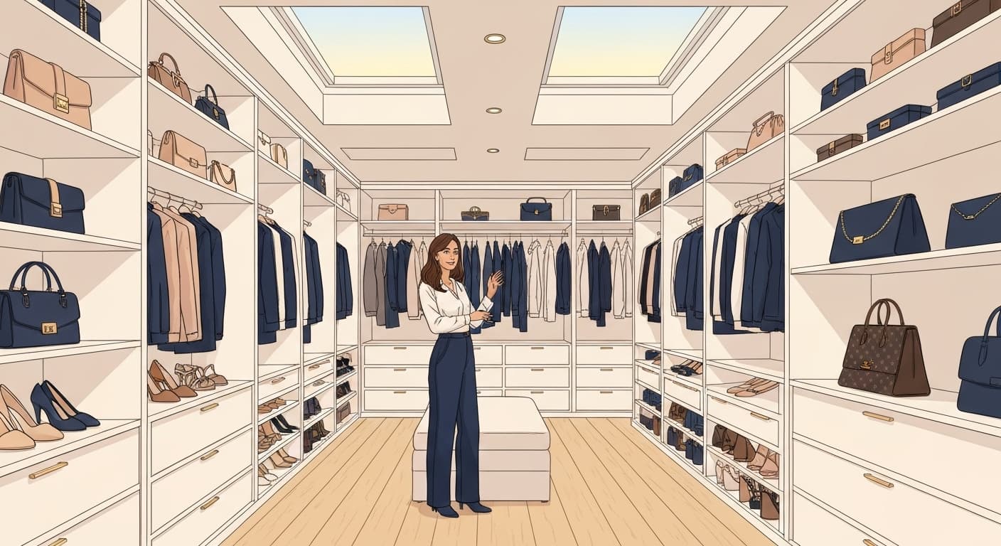 Collection de vêtements haute couture dans un dressing luxueux protégé par une assurance spécialisée France Épargne