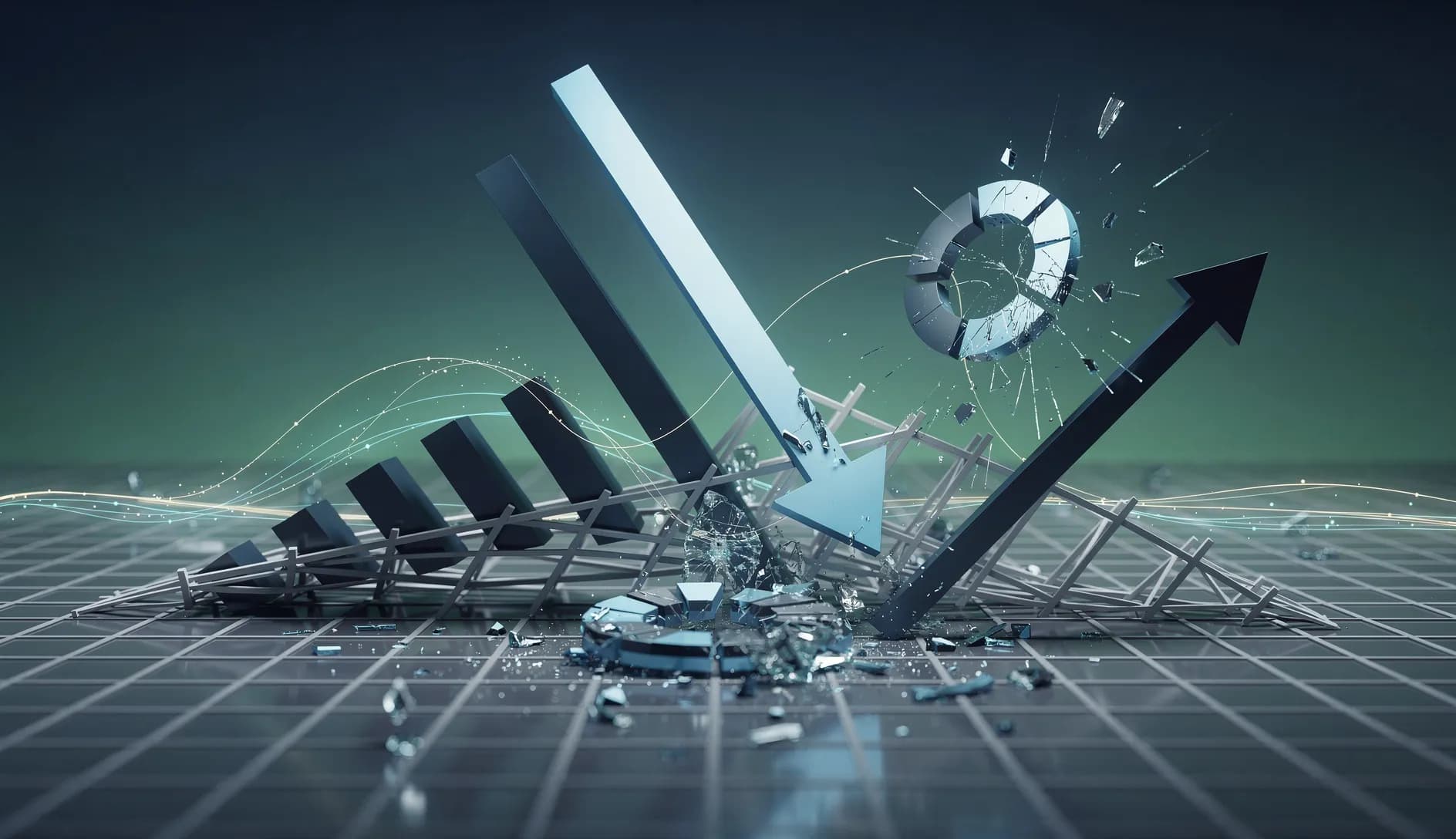 Visualisation abstraite de la chute d'un pionnier technologique américain