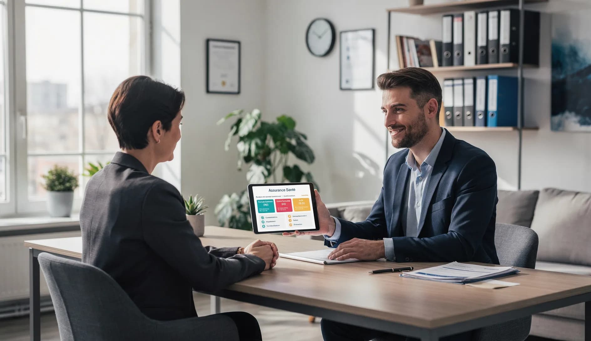Conseiller France Épargne accompagnant un client dans le choix de sa mutuelle santé