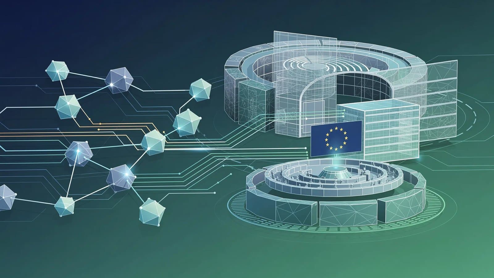 Illustration abstraite des cryptomonnaies et de la blockchain - UE : la directive DAC8 instaure un reporting fiscal obligato