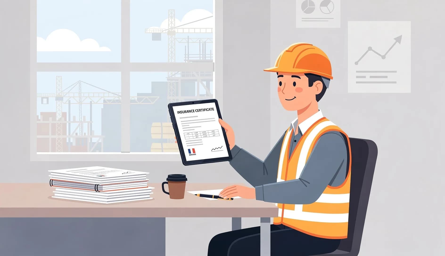 Auto-entrepreneur du BTP travaillant sur un chantier couvert par son assurance décennale