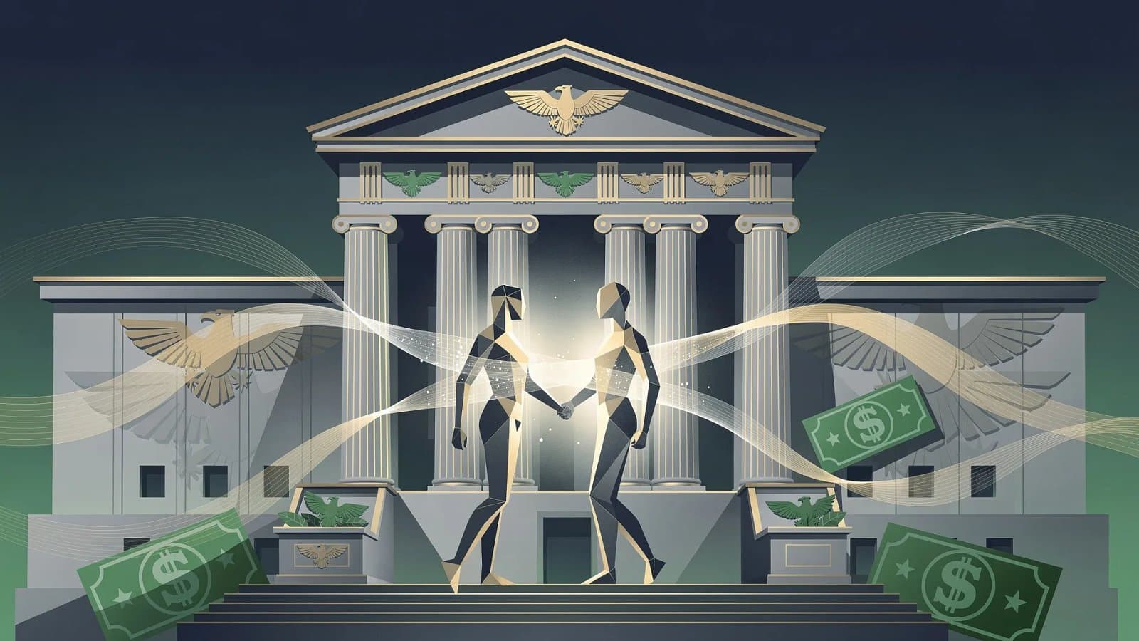 Illustration abstraite des banques centrales et de la politique monétaire - Trump nomme Kevin Warsh à la tête de la Fed : Wall Street en