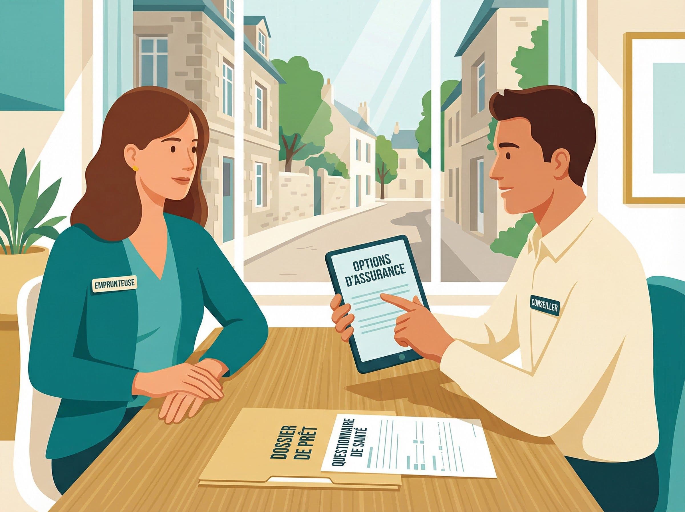 Emprunteur fumeur français consultant les options d'assurance de prêt