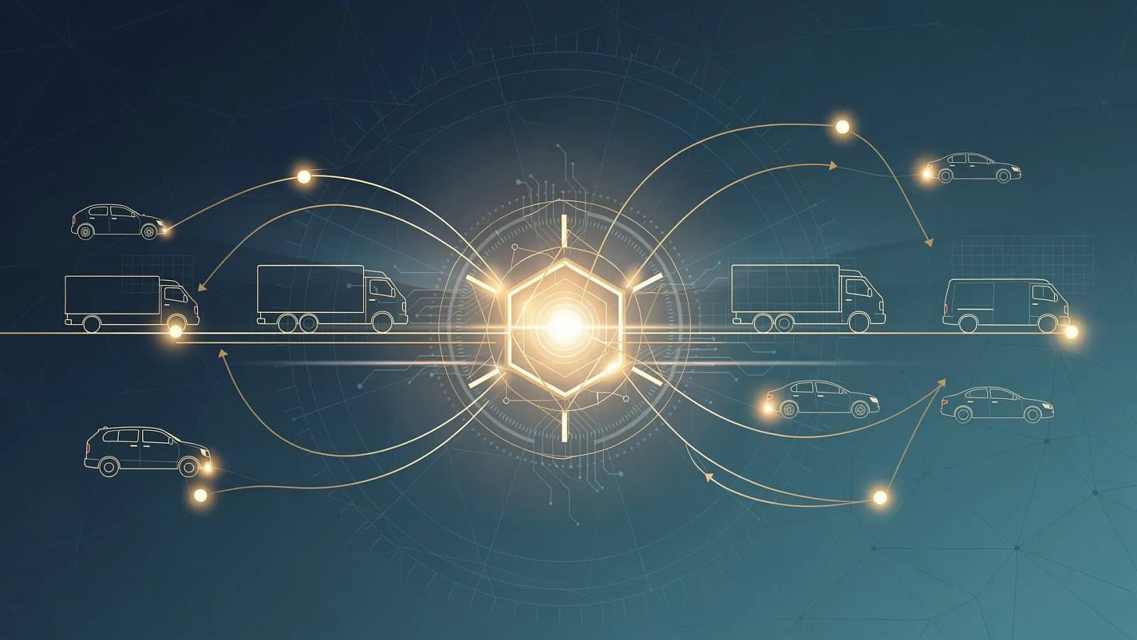 Illustration d'un parc automobile d'entreprise couvert par une assurance flotte unique