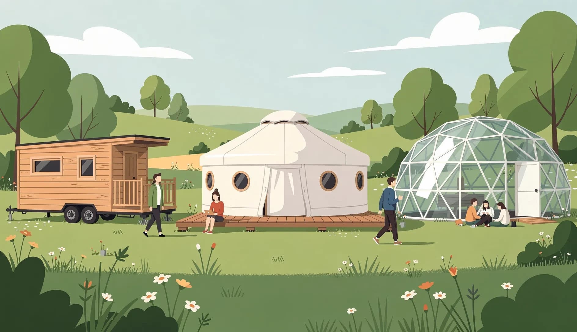 Diversité des habitats atypiques en France : tiny house, yourte contemporaine et dôme géodésique