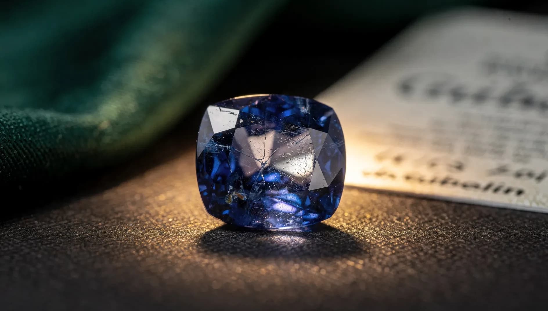 Saphir du Cachemire royal blue avec certificat Gübelin pour investissement