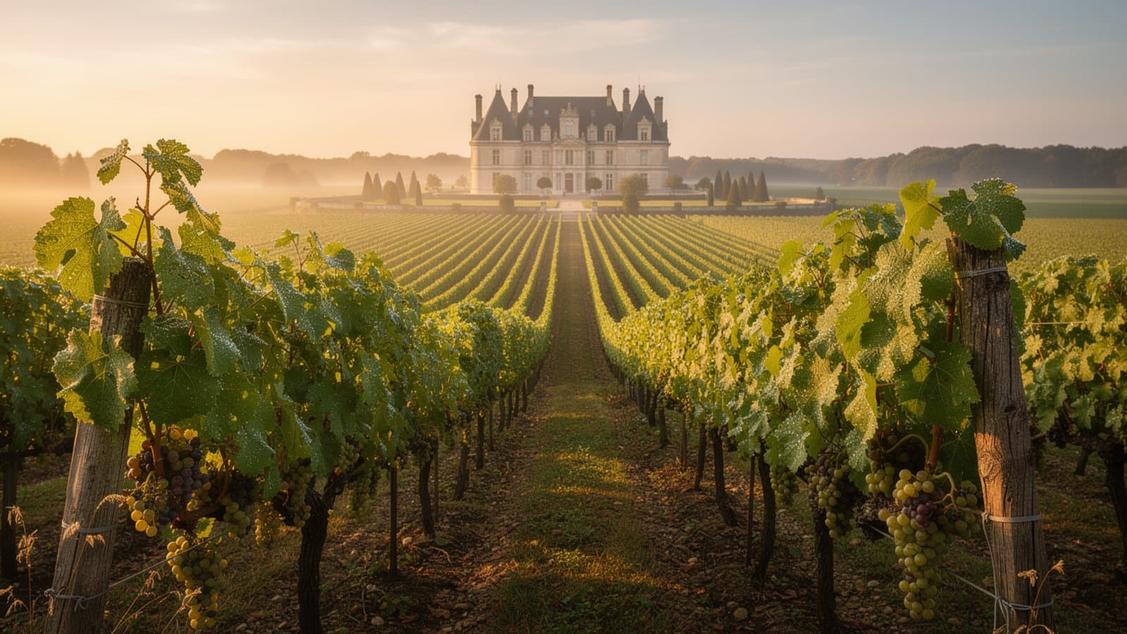 Schéma des avantages fiscaux de l'investissement viticole : réduction IR 18%, exonération IFI 75%, transmission 75%