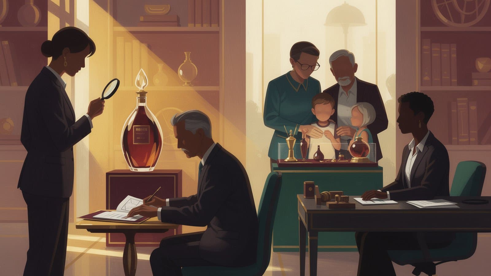 Illustration des différents profils d'investisseurs en spiritueux d'exception