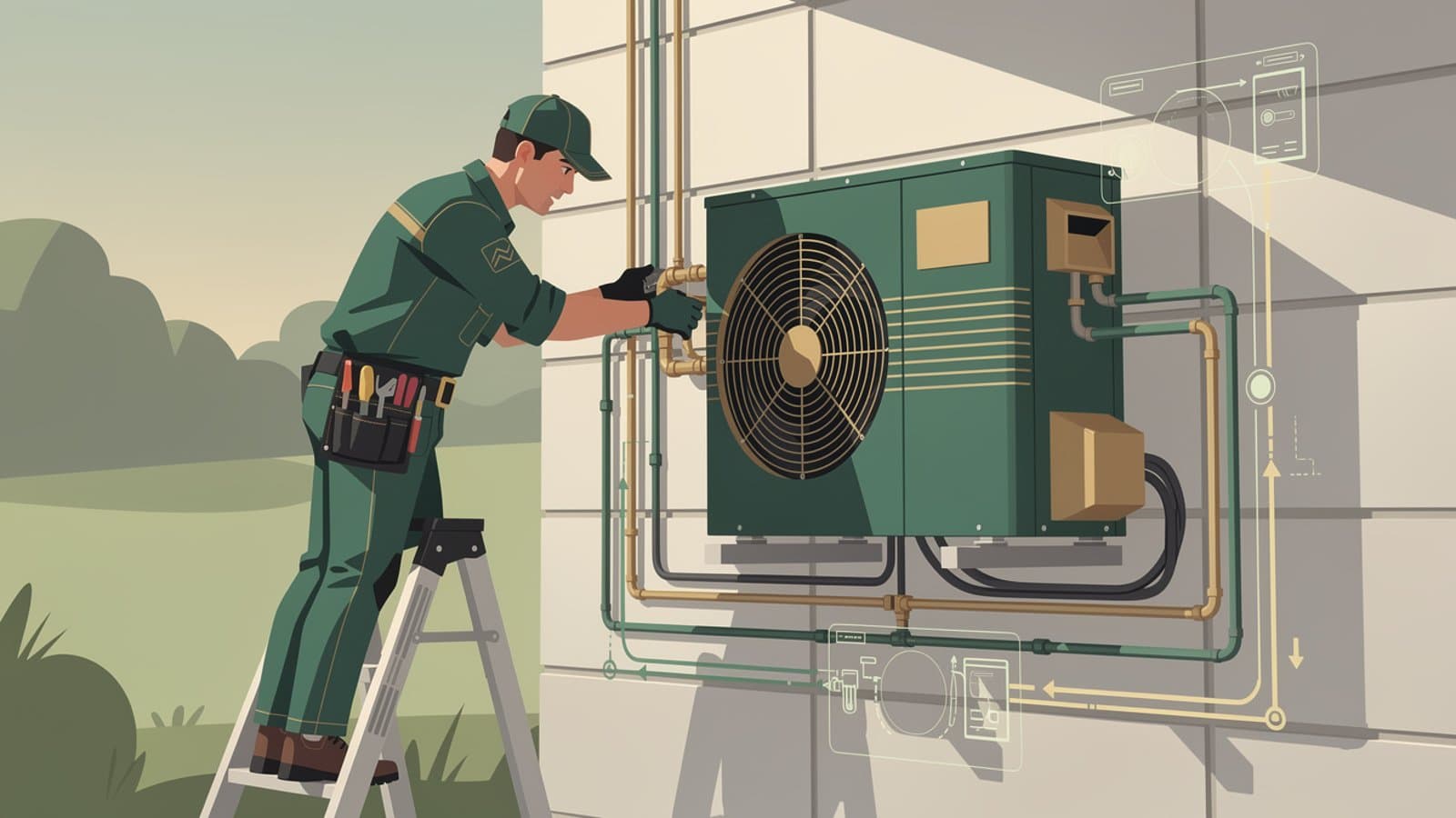 Installation de pompe à chaleur par un plombier chauffagiste couvert par sa décennale