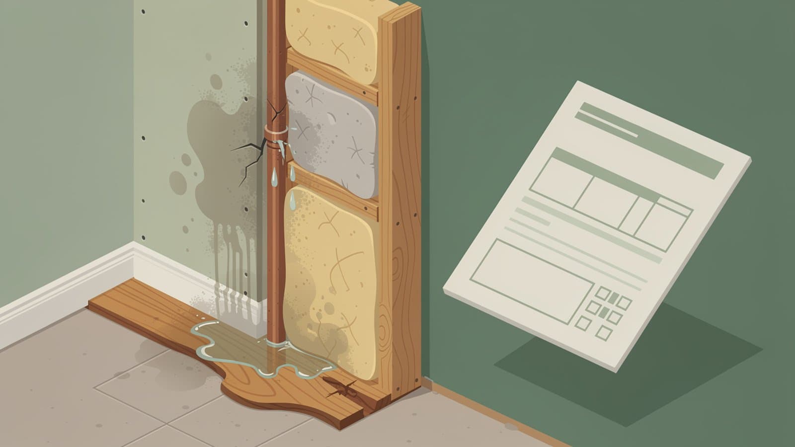 Schéma illustrant les différents types de sinistres décennaux en plomberie