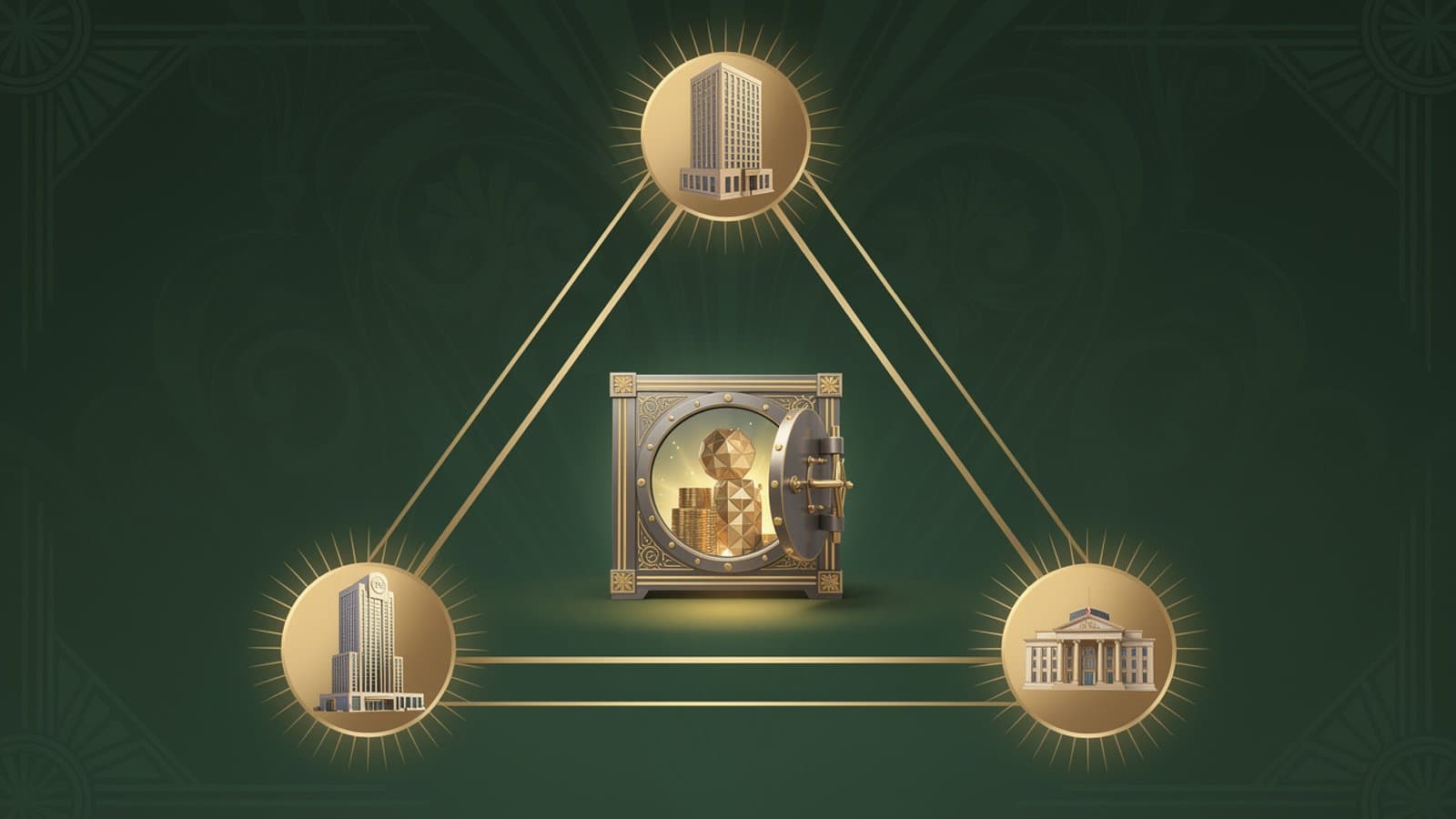 Schéma du triangle de sécurité luxembourgeois : assureur, banque dépositaire, CAA