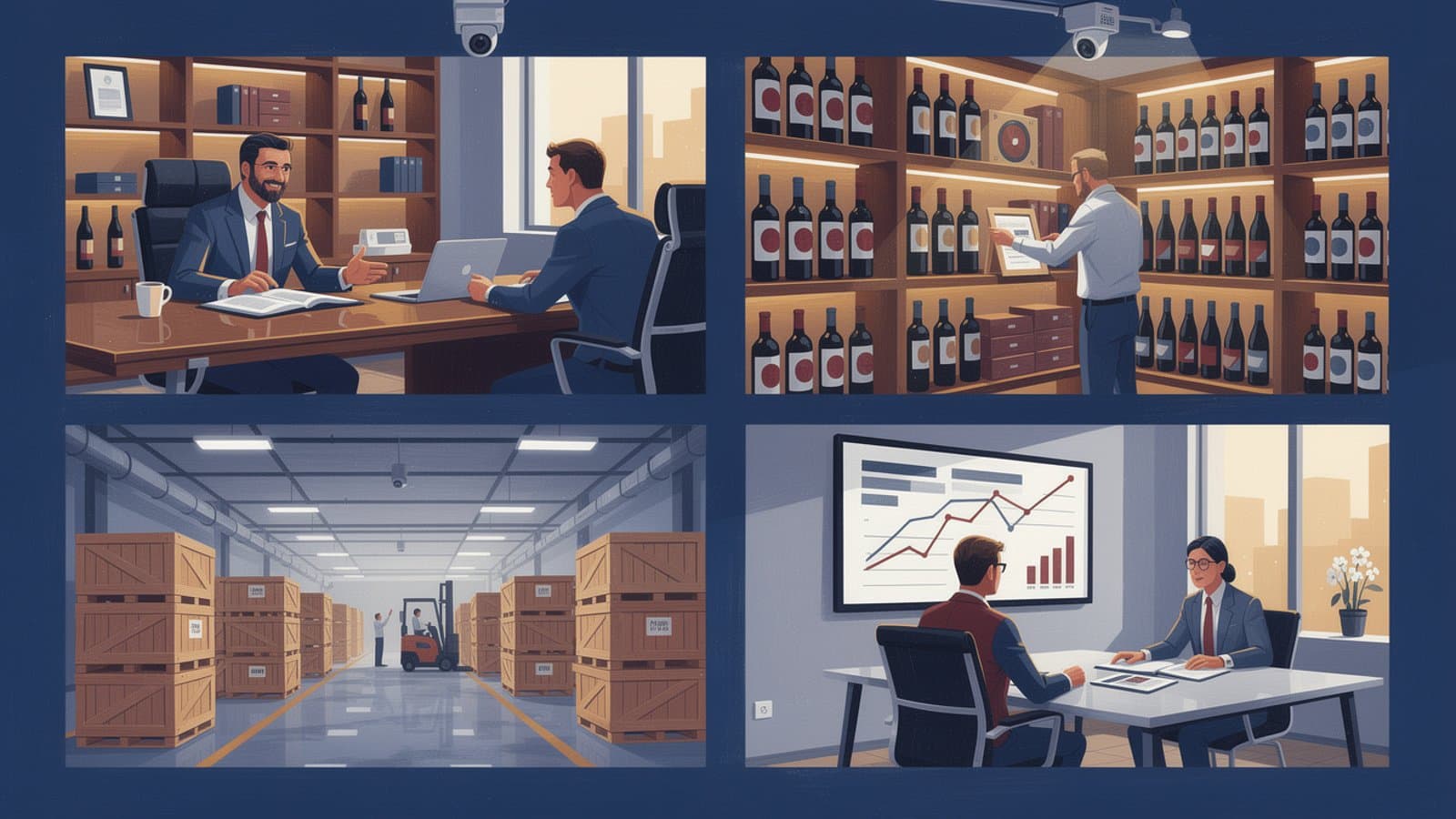 Illustration des étapes de souscription à un wine fund avec accompagnement patrimonial