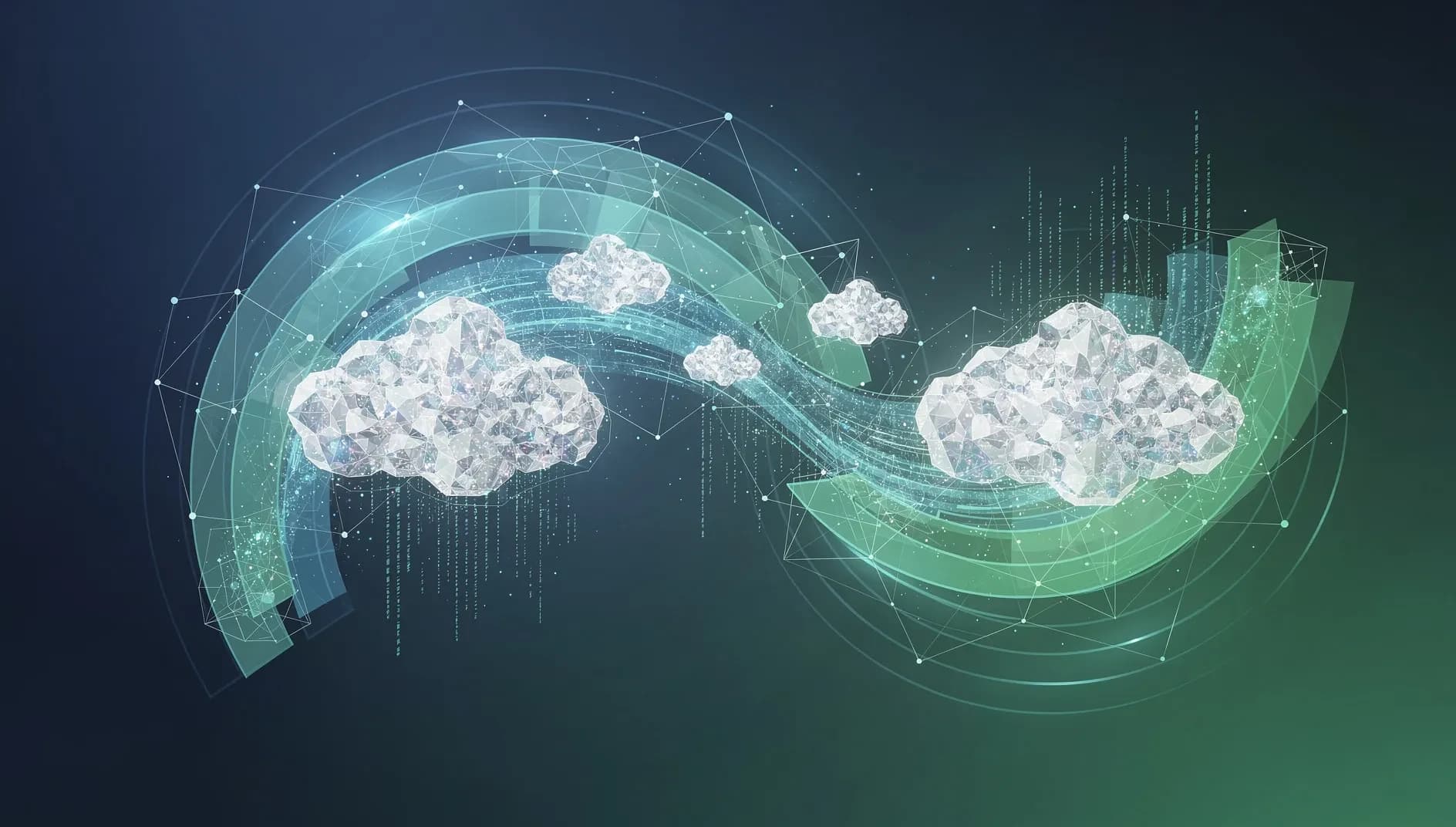 Visualisation abstraite de réseaux numériques interconnectés et de boucliers de protection dans un environnement cloud sécurisé