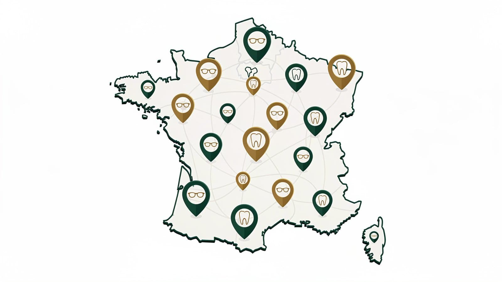 Réseau de soins opticiens et dentistes partenaires d'une mutuelle en France