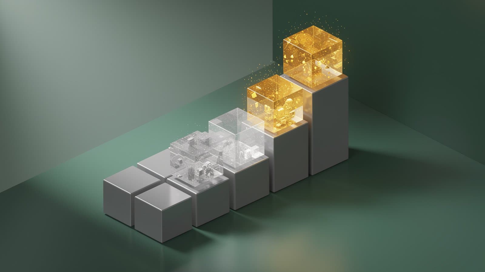 Évolution de la part des actifs immatériels dans la capitalisation du S&P 500 de 1975 à 2025