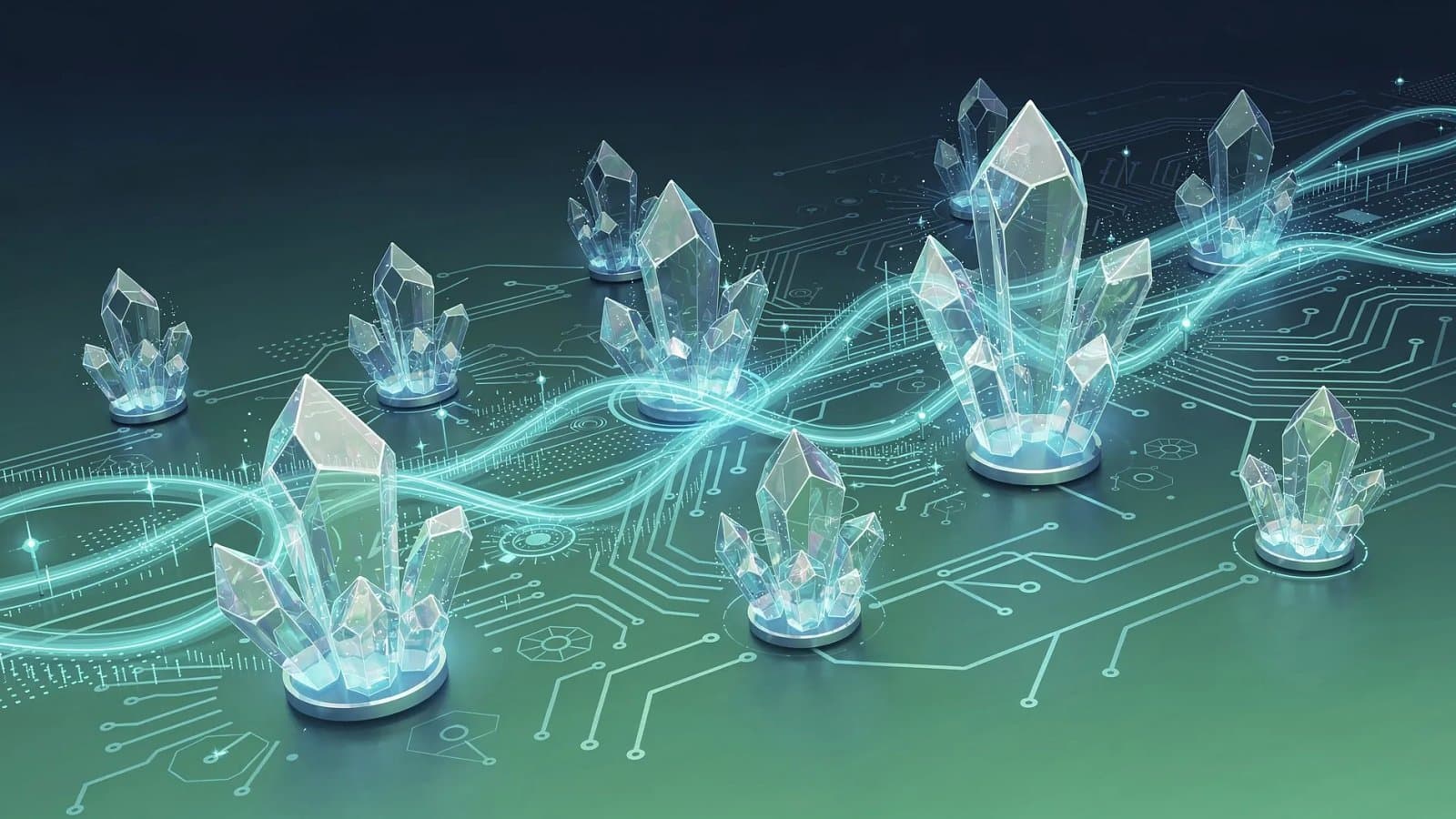 Illustration abstraite des cryptomonnaies et de la menace quantique sur la sécurité blockchain