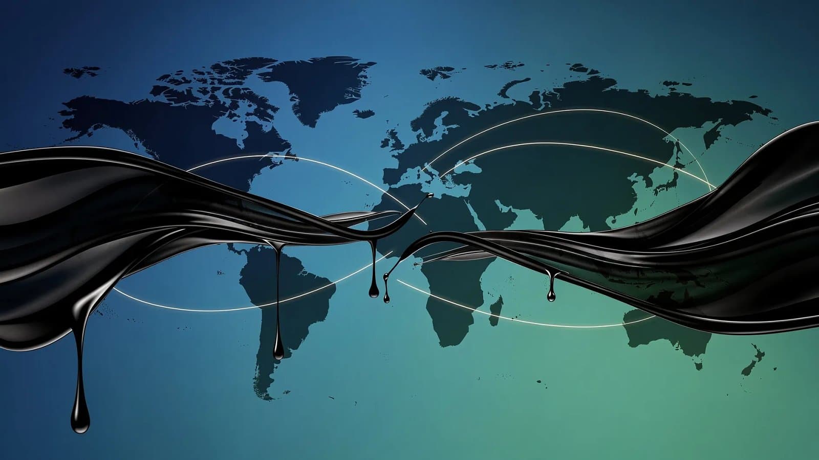 Visualisation abstraite de la convergence de forces géopolitiques et économiques sur les marchés financiers mondiaux
