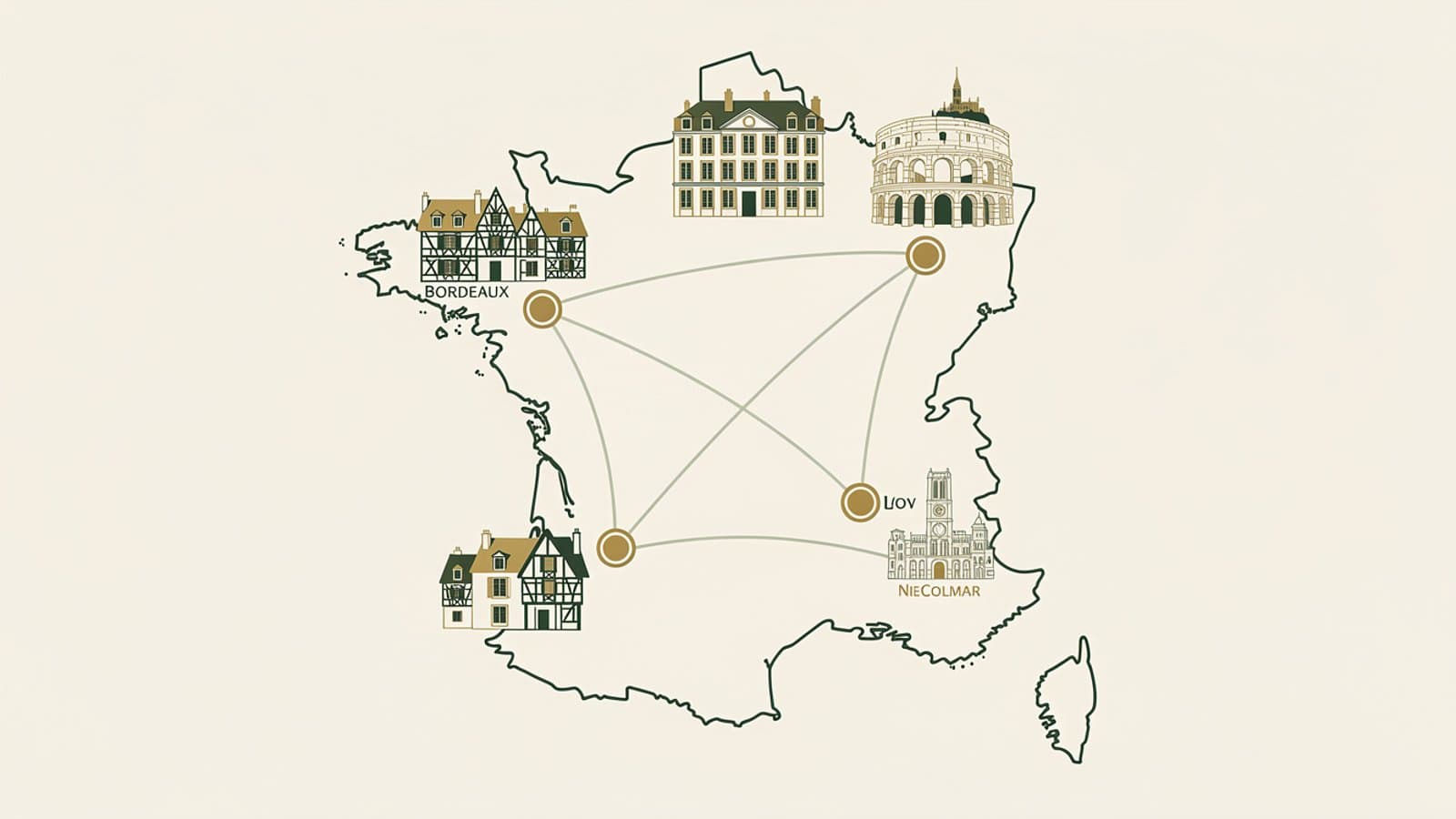 Carte de France des programmes Monuments Historiques disponibles avec indicateurs de rendement