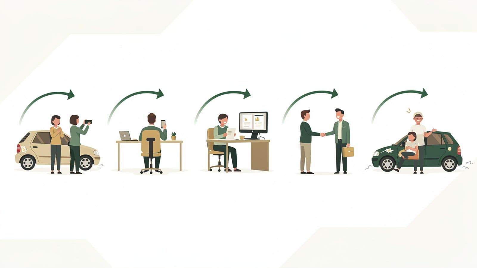 Infographie illustrant le processus en 5 étapes d'indemnisation après un accident scolaire, de la déclaration jusqu'au versement du capital