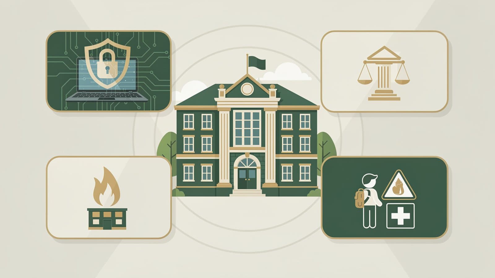 Illustration des risques spécifiques aux établissements scolaires privés : cyber, contentieux, accidents