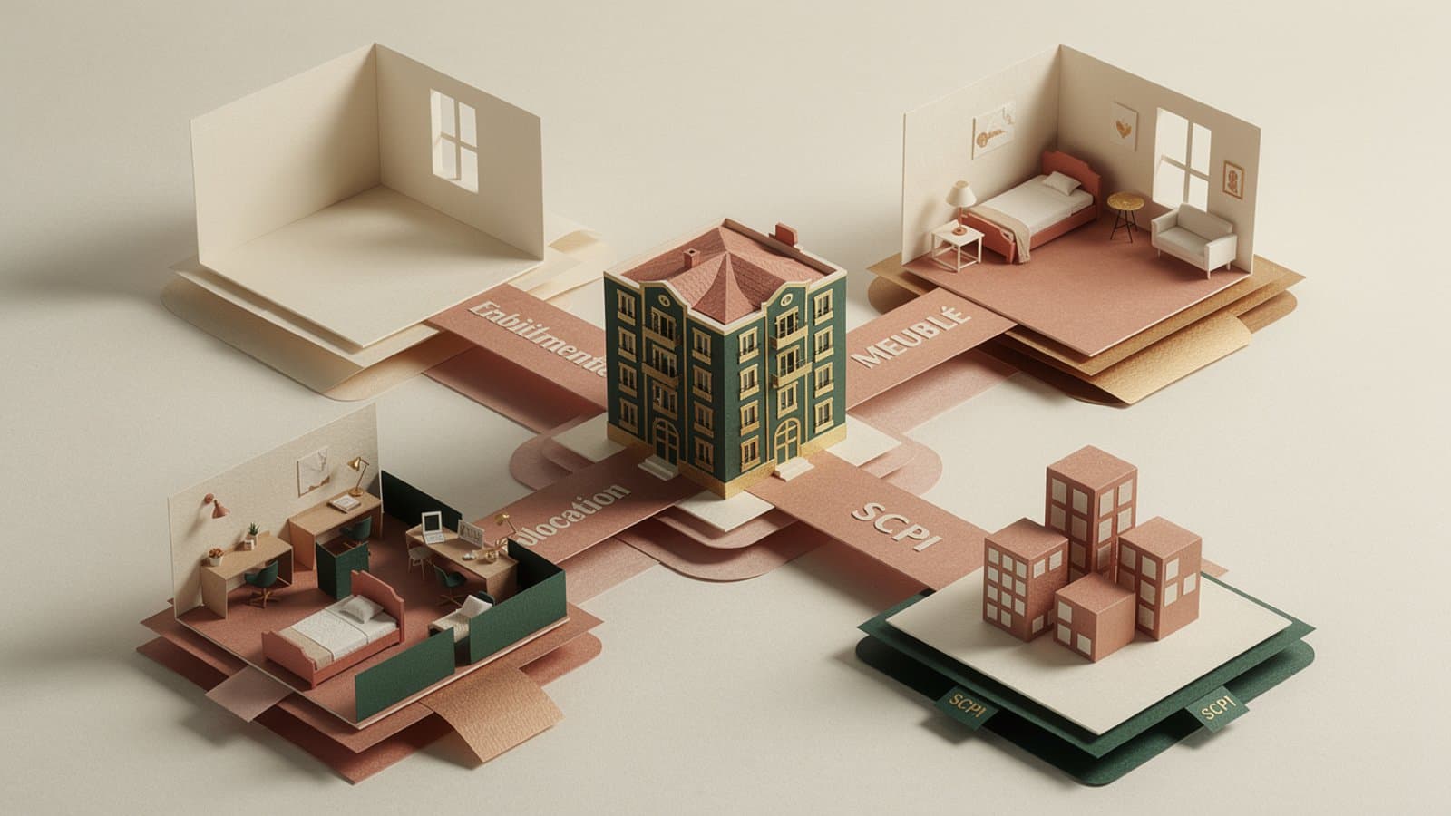 Schéma explicatif des différentes stratégies d'investissement locatif en France