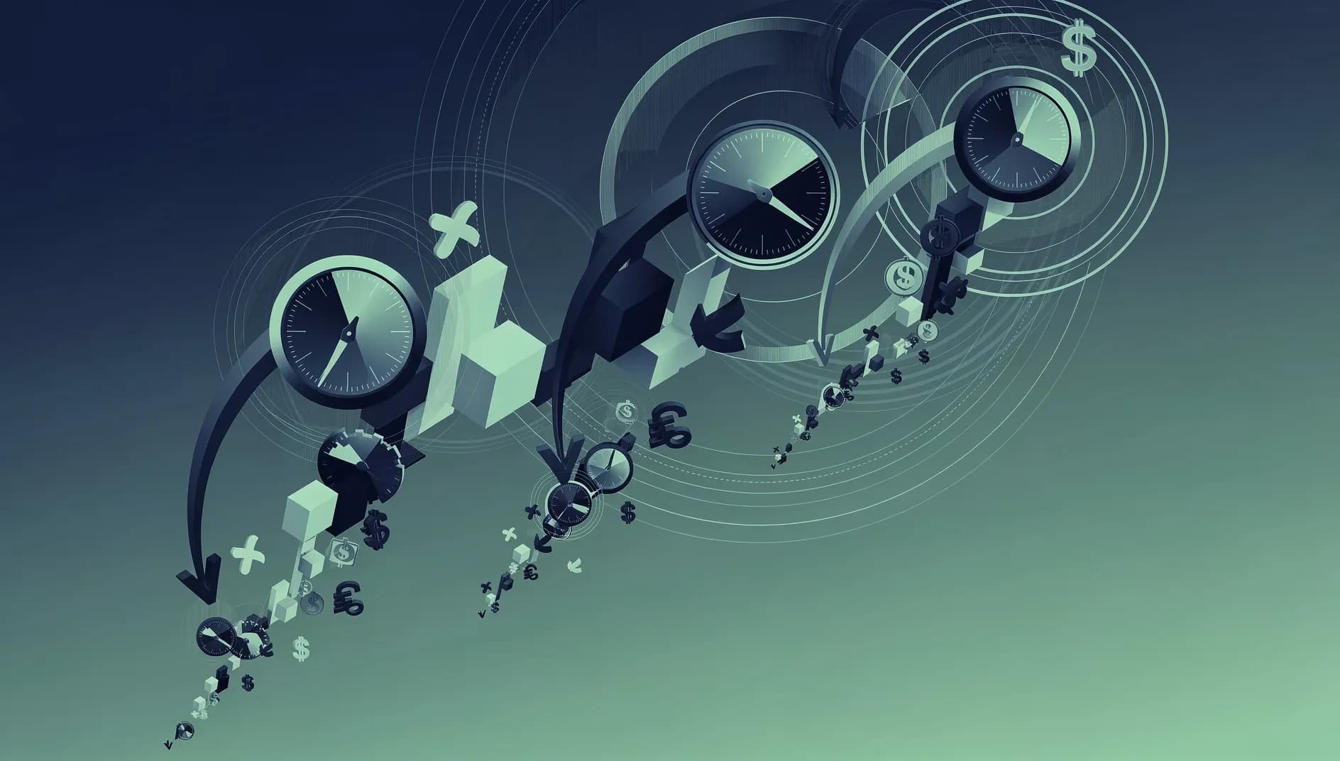 Visualisation abstraite de la confiance des consommateurs en chute libre, avec des formes descendantes et des flux économiques perturbés