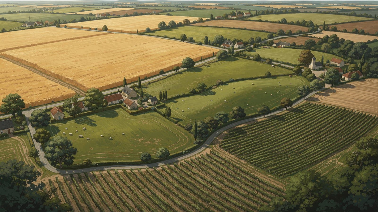 Carte du prix des terres agricoles par région en France