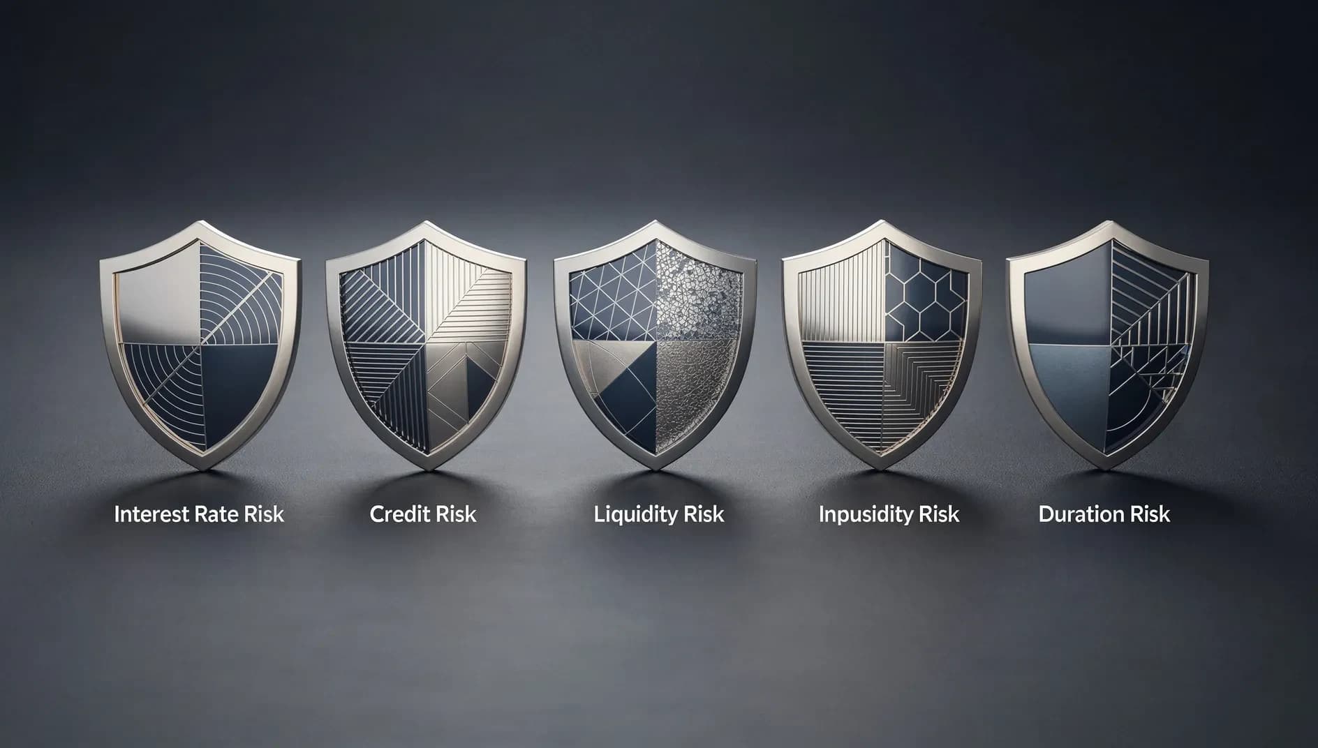 Infographie présentant les cinq principaux risques obligataires avec des indicateurs visuels de sévérité pour chaque type d'obligation