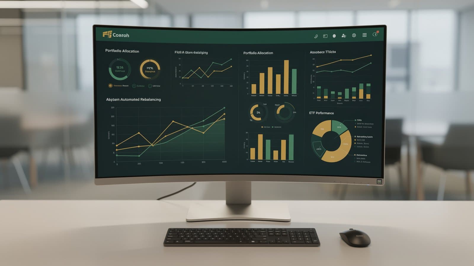 Interface d'un robo advisor affichant un portefeuille diversifié avec allocation automatique en ETF