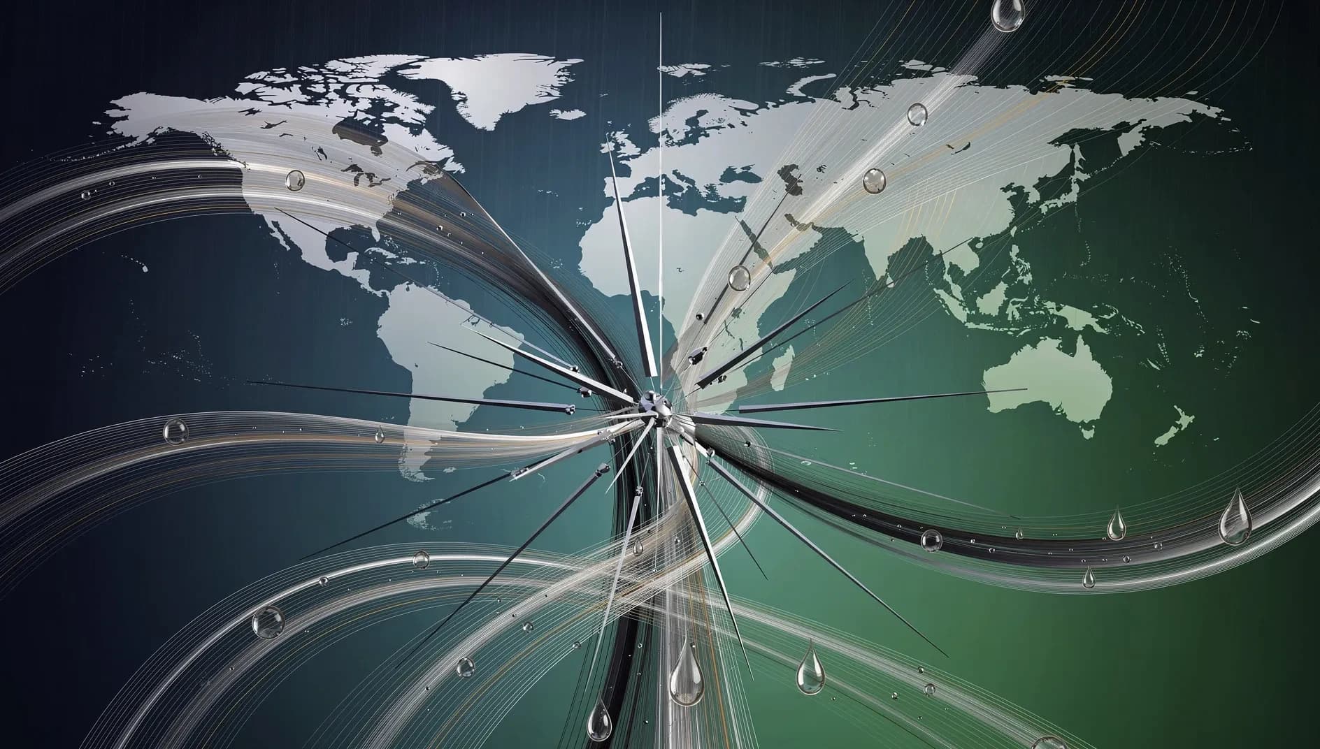 Illustration abstraite représentant la révision des prévisions économiques mondiales du FMI et les ondes de choc énergétiques sur l'économie globale