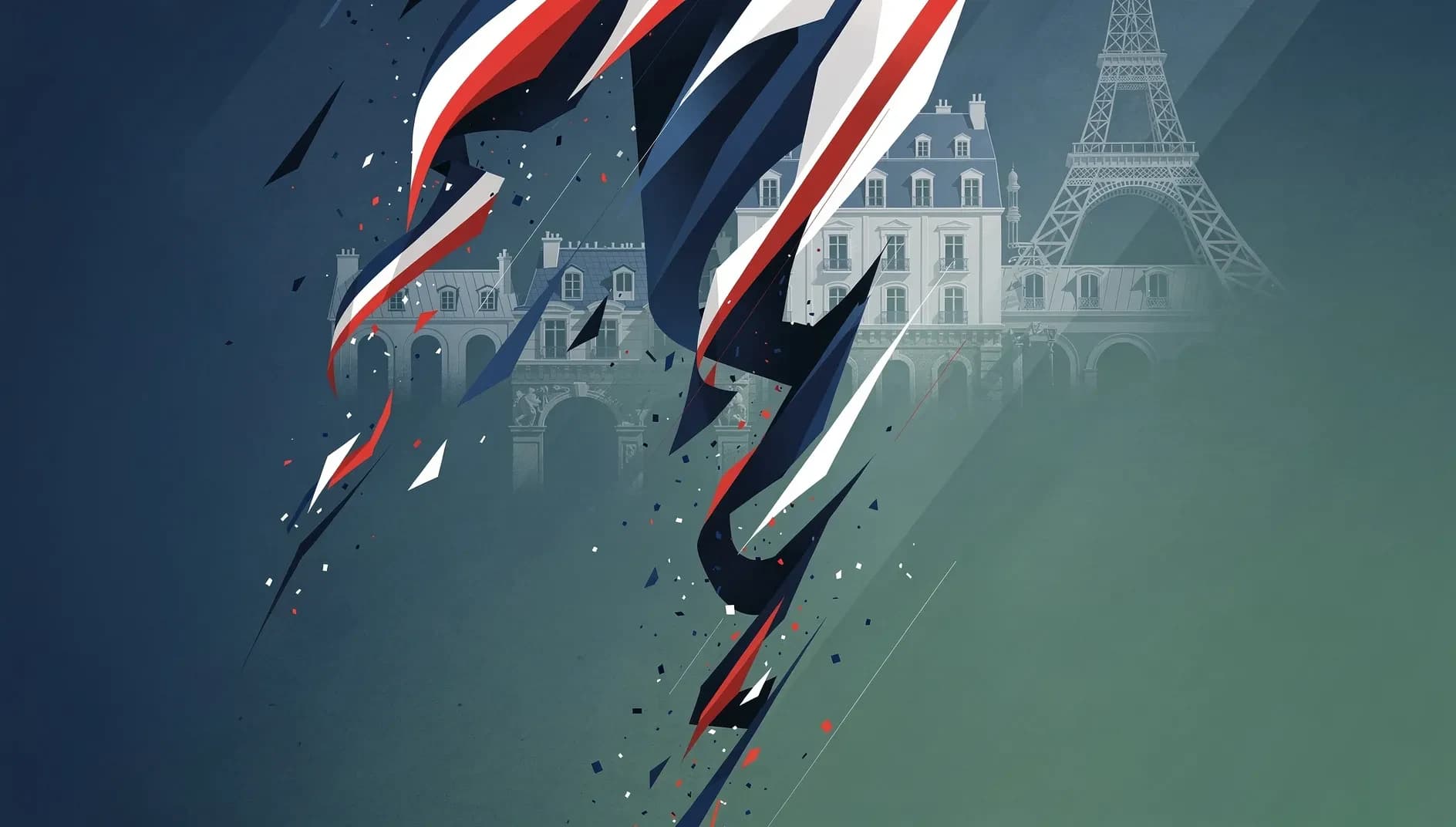 Visualisation abstraite d'une dynamique économique descendante et d'un climat de confiance assombri en France