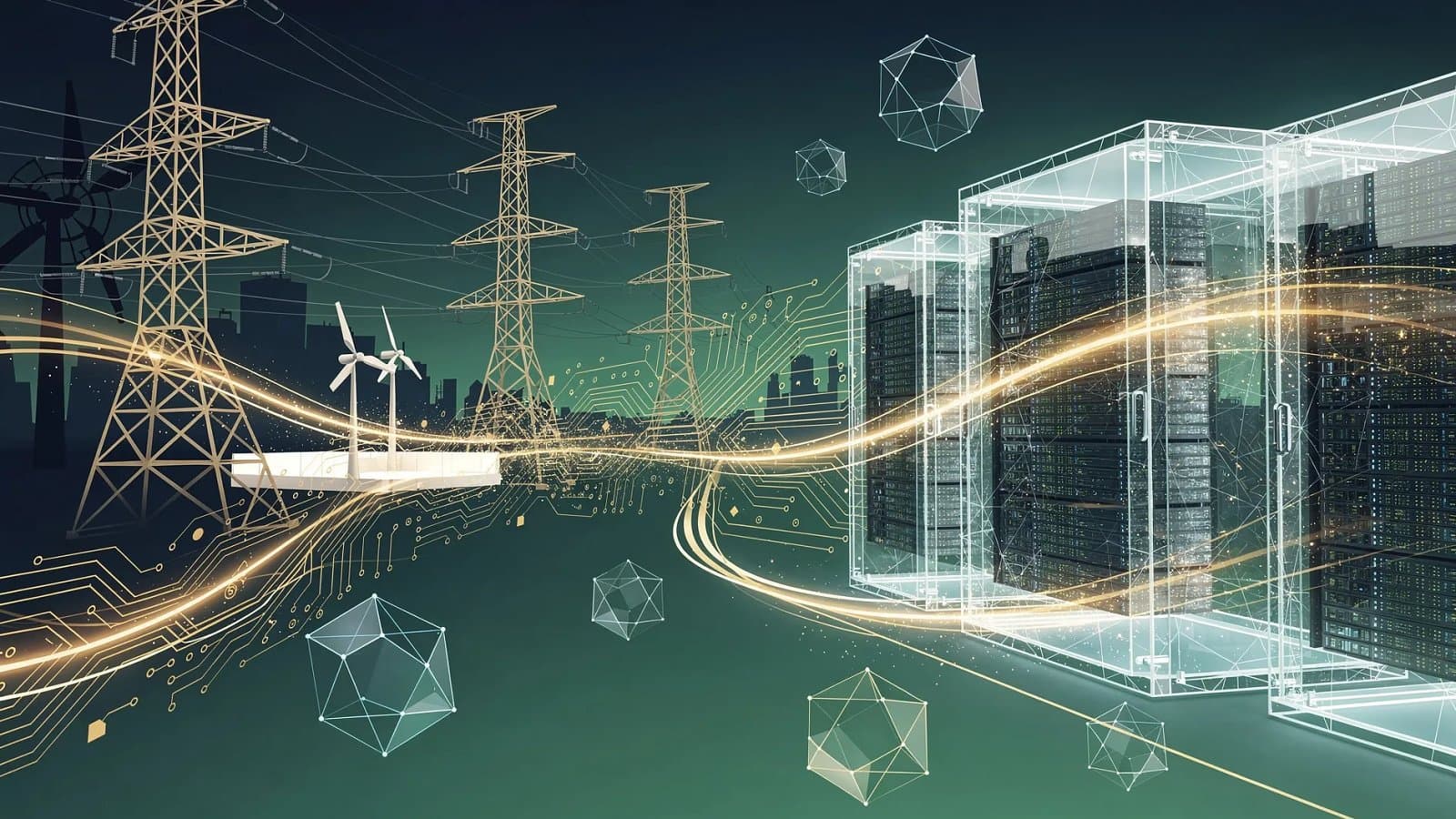 Illustration abstraite du secteur énergétique - DigitalBridge rachète l'investisseur en énergie ArcLight pou