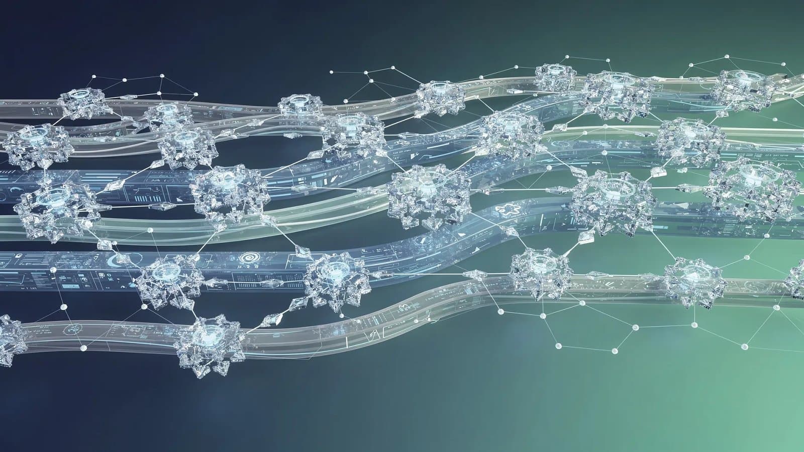 Visualisation abstraite de réseaux d'agents d'intelligence artificielle interconnectés au sein de systèmes logiciels d'entreprise