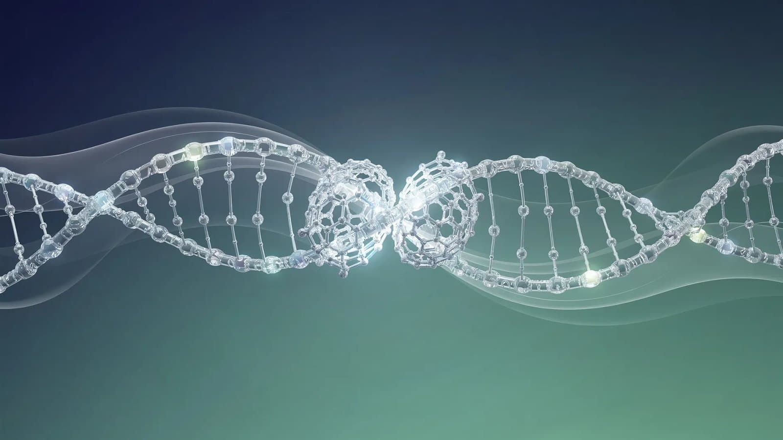 Illustration abstraite évoquant la fusion de deux laboratoires pharmaceutiques et la recherche en oncologie de précision